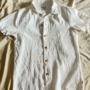 WHITE LINEN SHIRT- men’s M